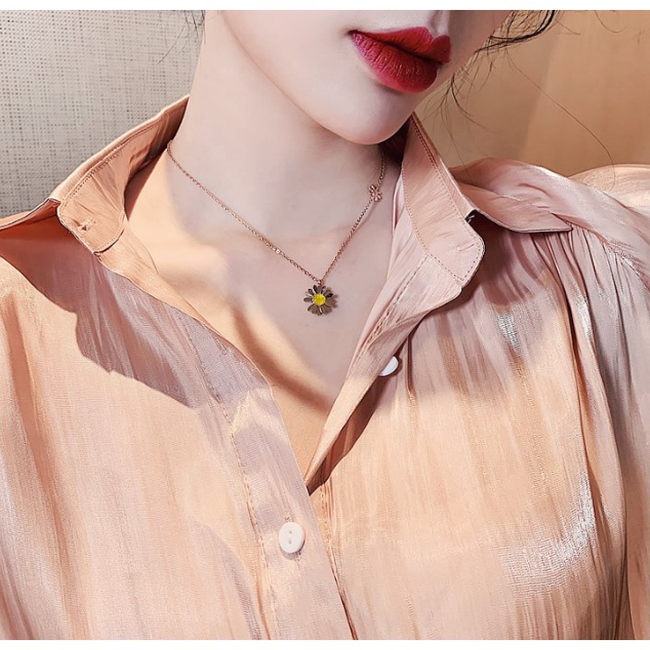Dây chuyền nữ ttian hoa cúc siêu đẹp, bền màu, chuẩn thời trang