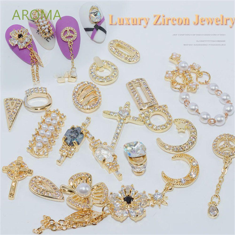 [Hàng mới về] Phụ kiện hạt ngọc trai kim loại 3d sang trọng trang trí móng tay diy