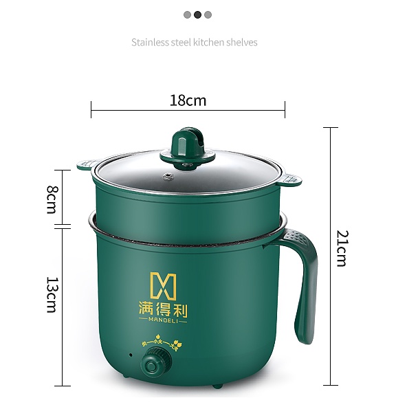 Nồi lẩu mini cầm tay, ca nấu mỳ đa năng có 2 nấc nhiệt dung tích 1,8L - Đồ gia dụng, dụng cụ nhà bếp thông minh