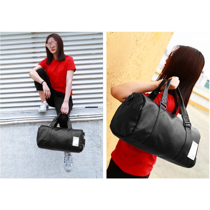 Túi xách Du lịch da có ngăn giày Full đen FFLT cỡ đại cỡ trung H1991 Shalla [HÀNG CHÍNH HÃNG]