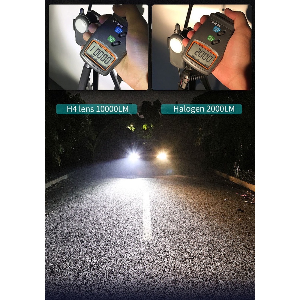 1 Cặp Máy Chiếu LED H4 Siêu Sáng Bộ Bóng Đèn Pha LED H4 Tự Động Ống Kính Mini Bộ Chuyển Đổi Đèn Xe Hơi Hi-lo Beam RHD LHD 6000K