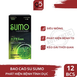 Bao cao su Phát Hiện Bệnh Tình Dục SUMO 4in1 Hàng Nội Địa Nhật Hộp 12 cái CON066