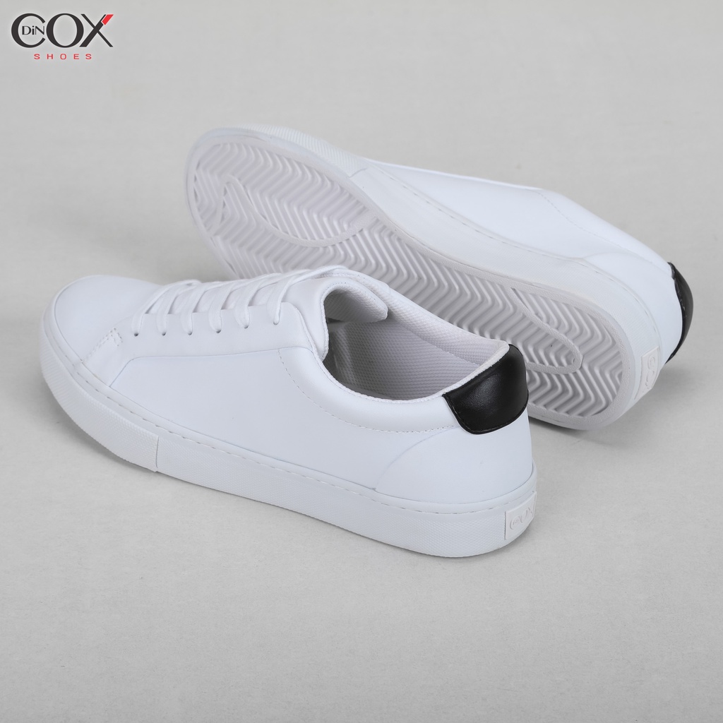 Giày Sneaker Da Unisex DINCOX D20 Năng Động Cá Tính White/Black