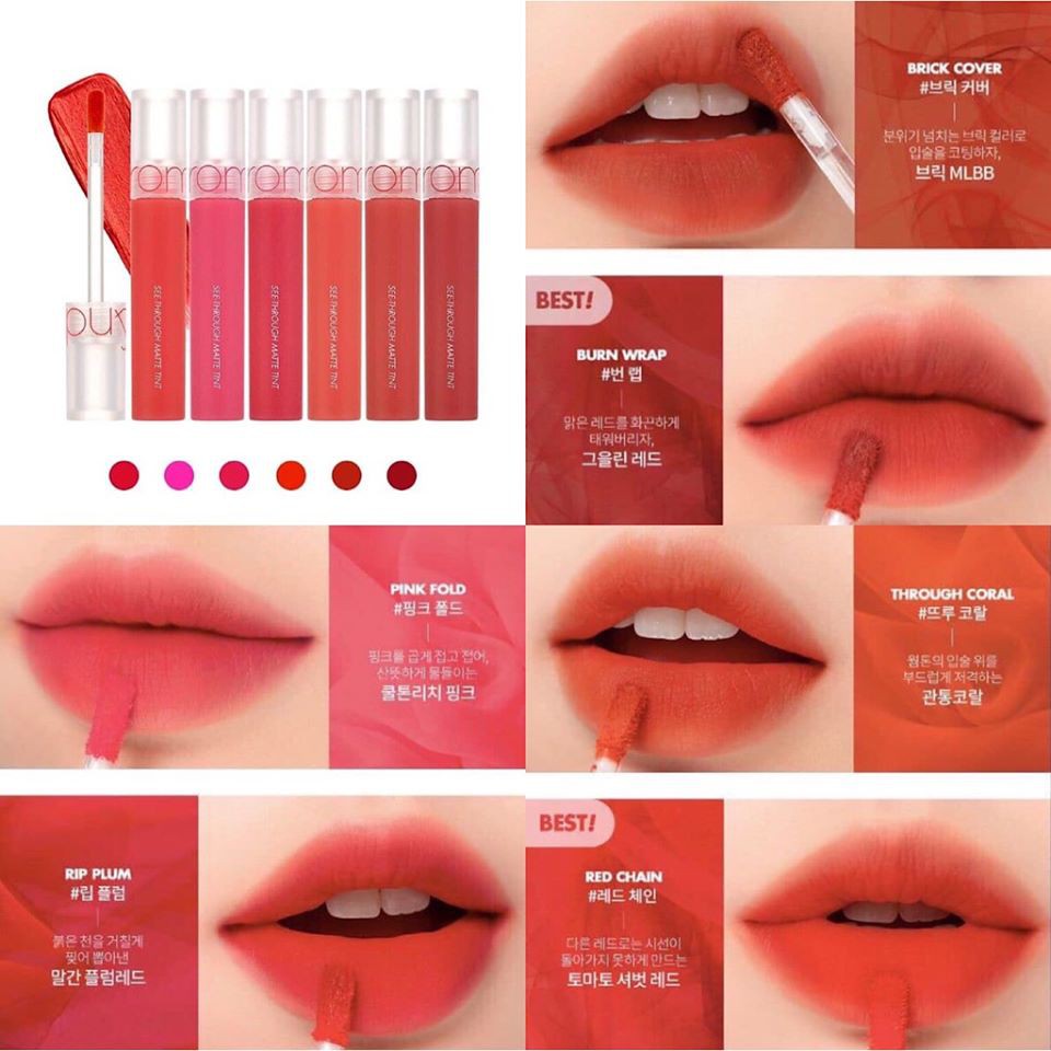 Son Kem Lì Siêu Mịn  Romand See Through Matte Tint