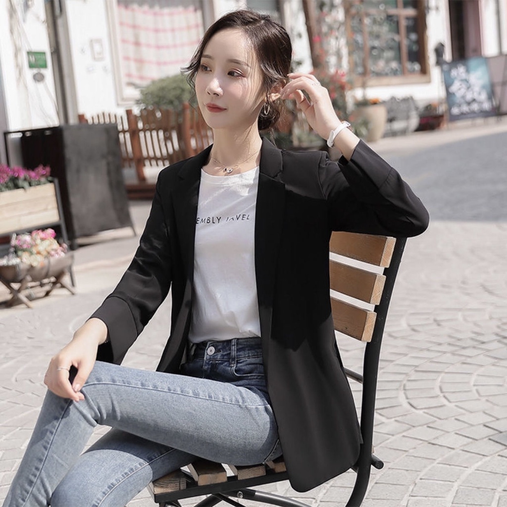 Áo Khoác Vest Vải Voan Tay Dài Dáng Rộng Chống Nắng Kiểu Hàn Quốc Thời Trang Mùa Hè Cho Nữ