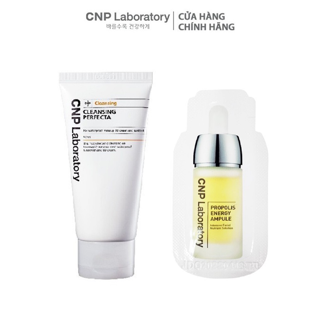 [HB Gift] Combo Gel tẩy trang sạch sâu Cleansing Perfecta và Tinh chất keo ong trẻ hóa da CNP Laboratory Gimmick