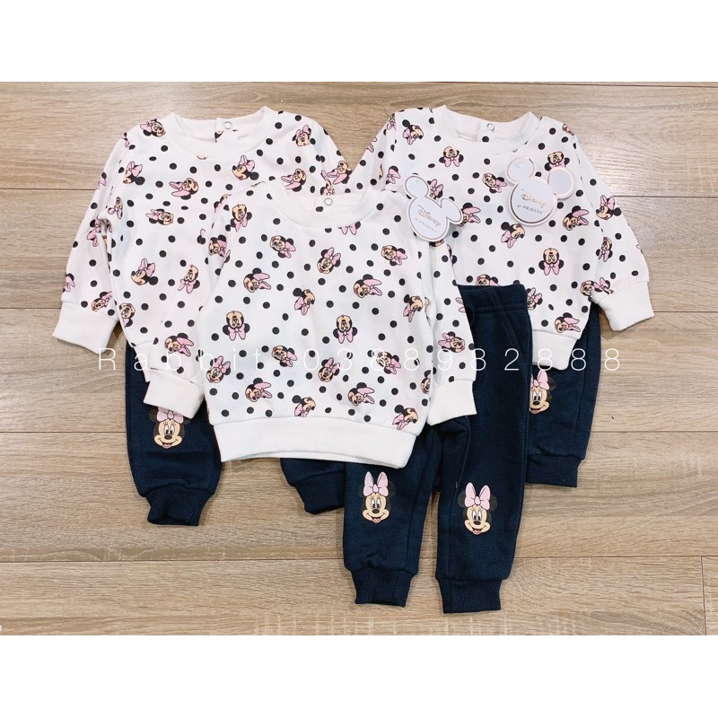 Bộ nỉ Mickey nơ hồng( HÀNG SALE KĐỔI TRẢ)