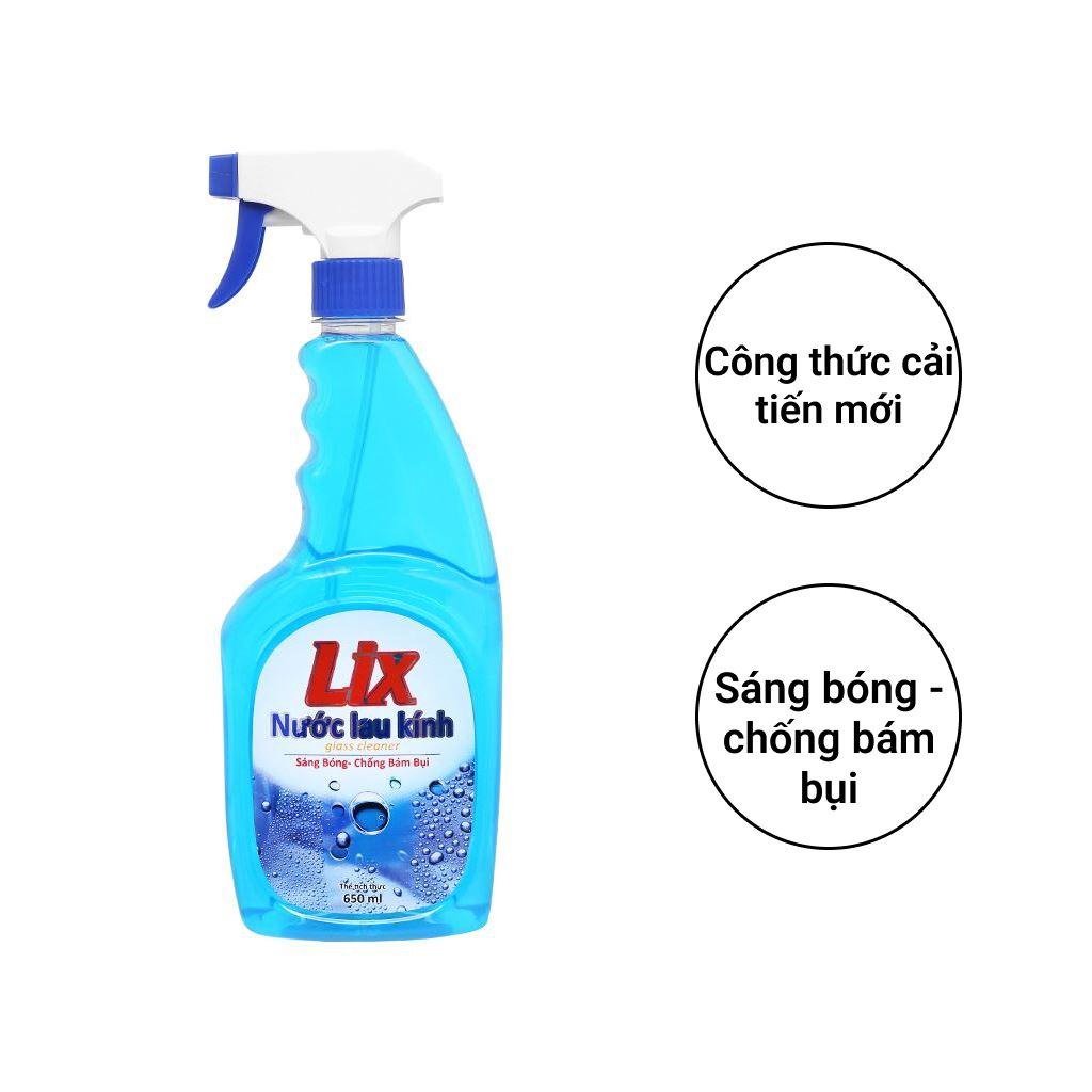 Nước lau kính Lix hương thơm tươi mát chai 650ml