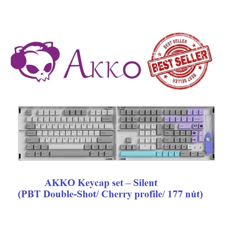 Bộ keycap phím cơ AKKO Keycap set – Silent (PBT DoubleShot/ Cherry profile/ 177 nút)