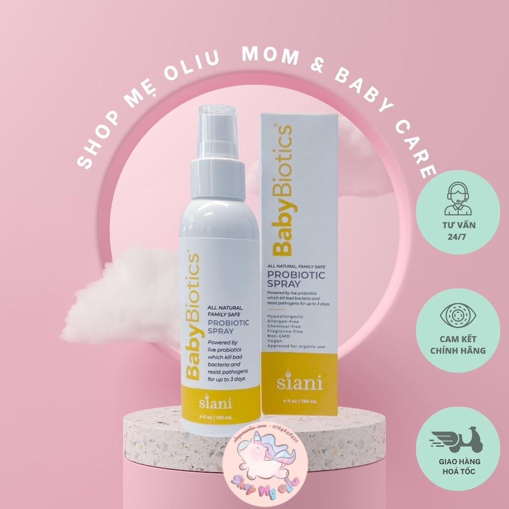 Xịt BabyBiotics chăm sóc da cho bé dung tích 120ml