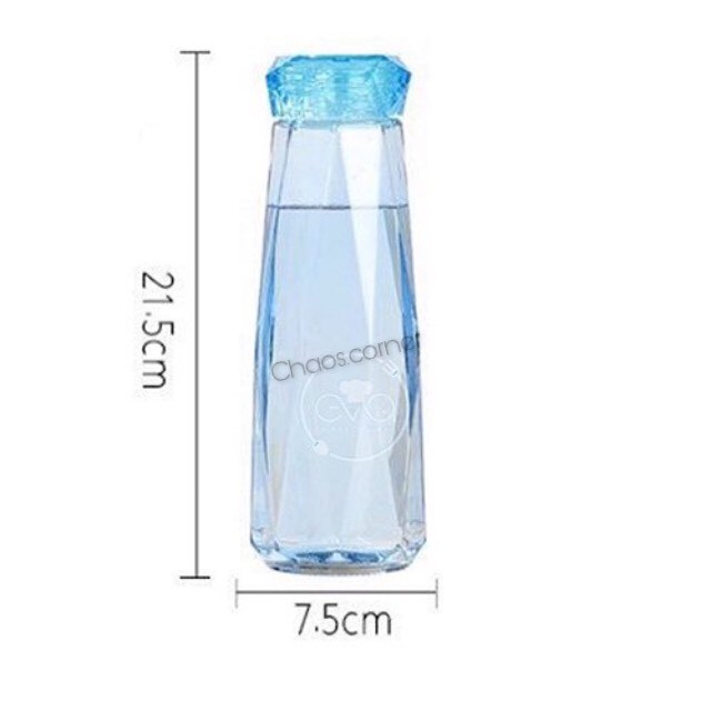 Bình Nước Thủy Tinh Nhiều Màu Dáng Kim Cương Cao Cấp 430ml | BigBuy360 - bigbuy360.vn