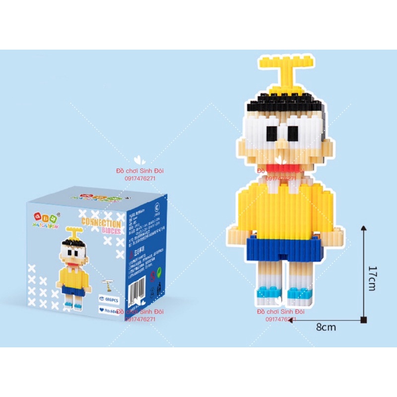 hộp xếp hình mèo máy xanh