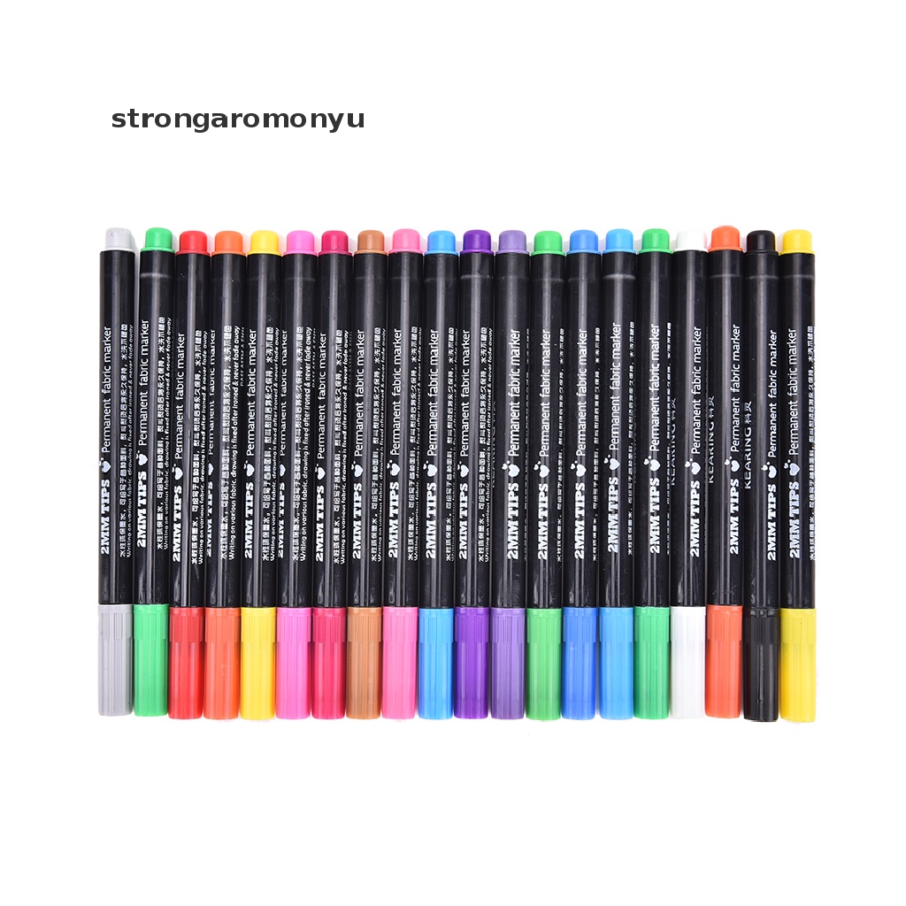 【YU】 T-Shirt Permanent Fabric Paint Marker Pen Textile Clothes Shoes DIY 20 Colors .