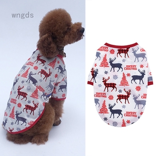 Soft Cotton Dog Christmas Shirt Pet Xmas Clothes for Small Dogs Cat Puppy Coats