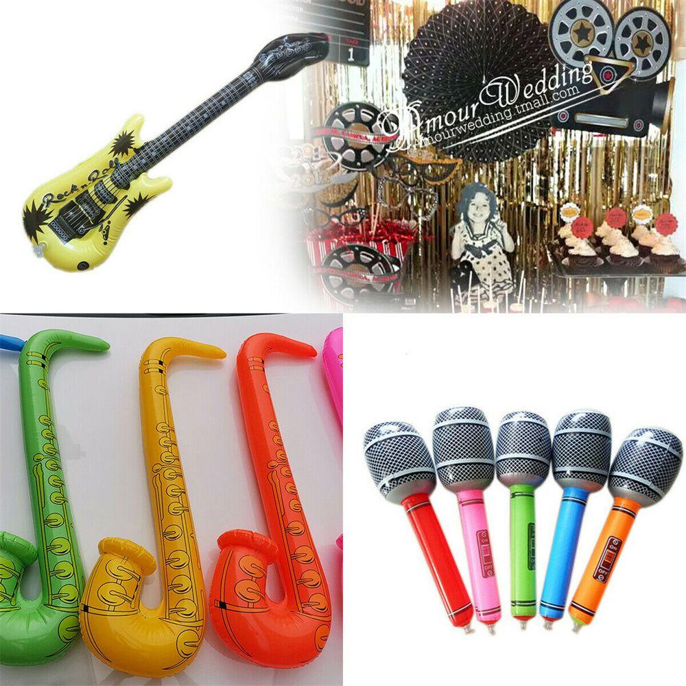 Bộ 15 Bong Bóng Bơm Hơi 5 Micro 5 Saxophones Dùng Trang Trí Tiệc Tùng