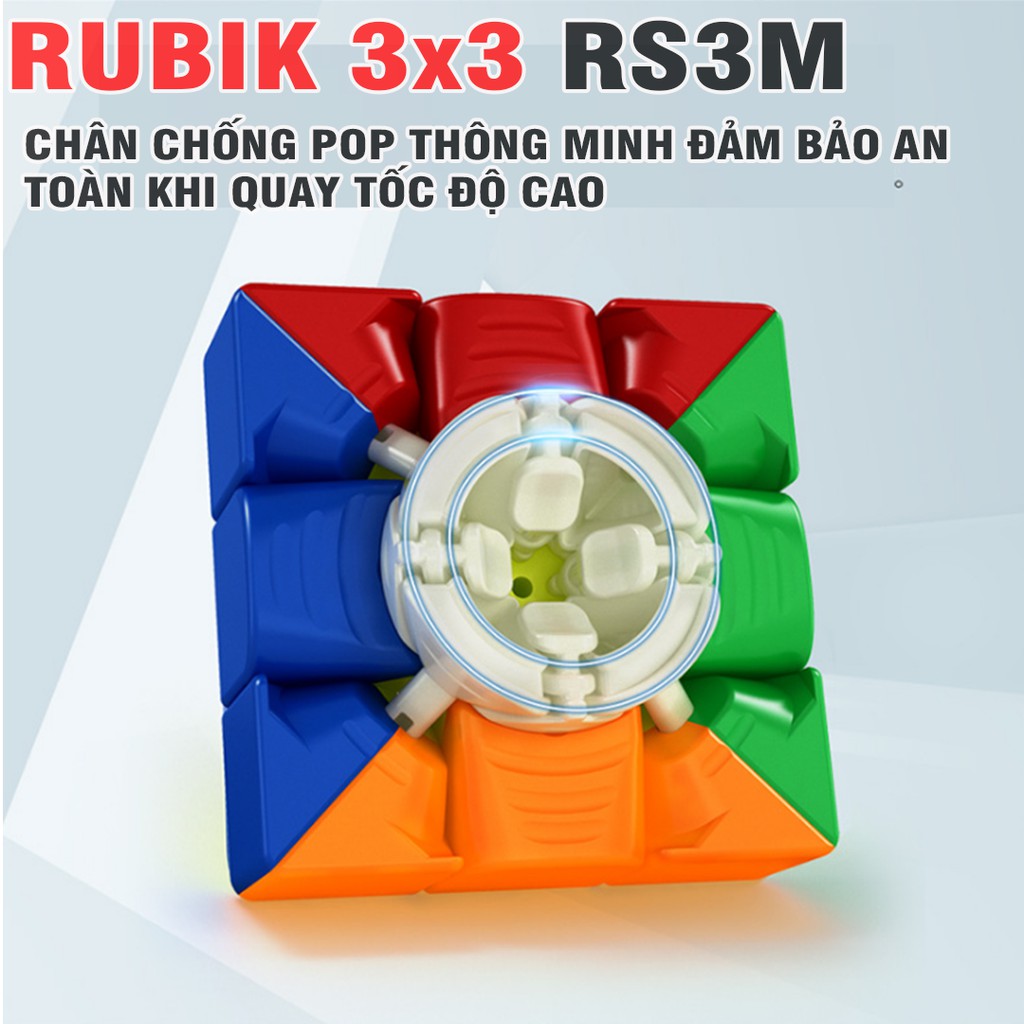 Rubik 3x3 RS3M 2020 đồ chơi Rubic Nam Châm 3 Tầng Stickerless bằng nhựa cao cấp