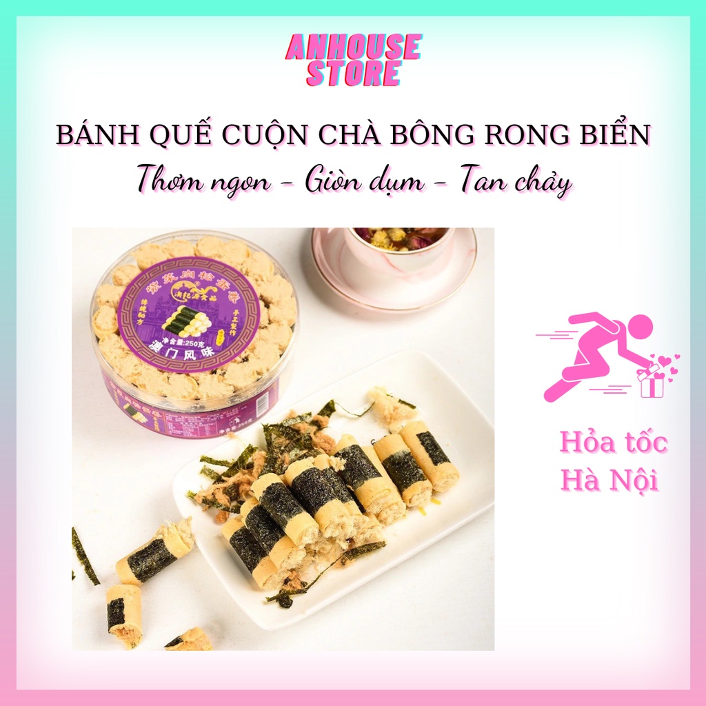Bánh Quế Chà Bông 250g Cuộn Rong Biển - Đặc Sản Siêu Ngon Đài Loan Anhouse Store