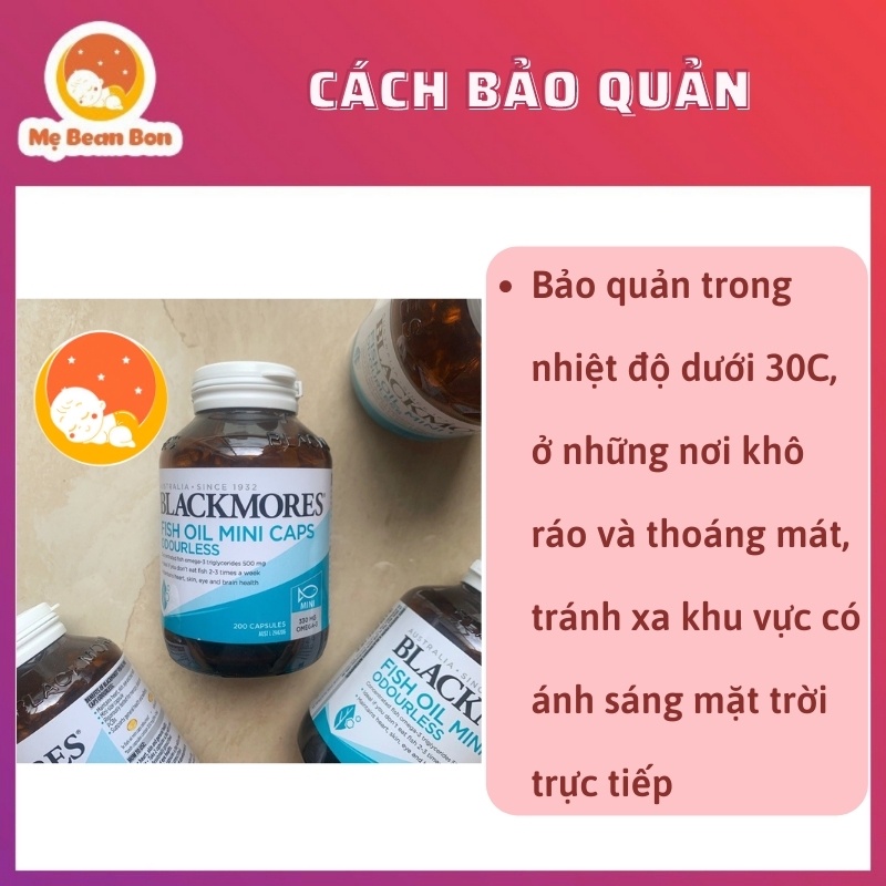 dầu cá omega 3 Blackmores Fish Oil Mini Caps Odourless của Úc không mùi 400 viên tốt cho tim mạch trí não thị lực