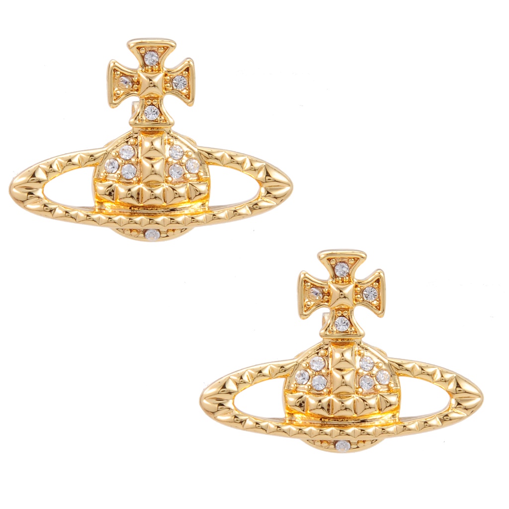 VIVIENNE WESTW00D rivet series light luxury punk rock earrings banquet