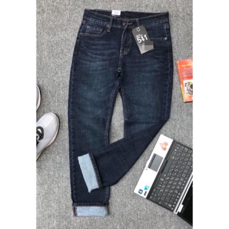 Quần Jean Nam Slimfit xanh rêu Dáng đứng ôm nhẹ thời trang, Quần bò nam chất vải thun co giãn HAIAN JEAN