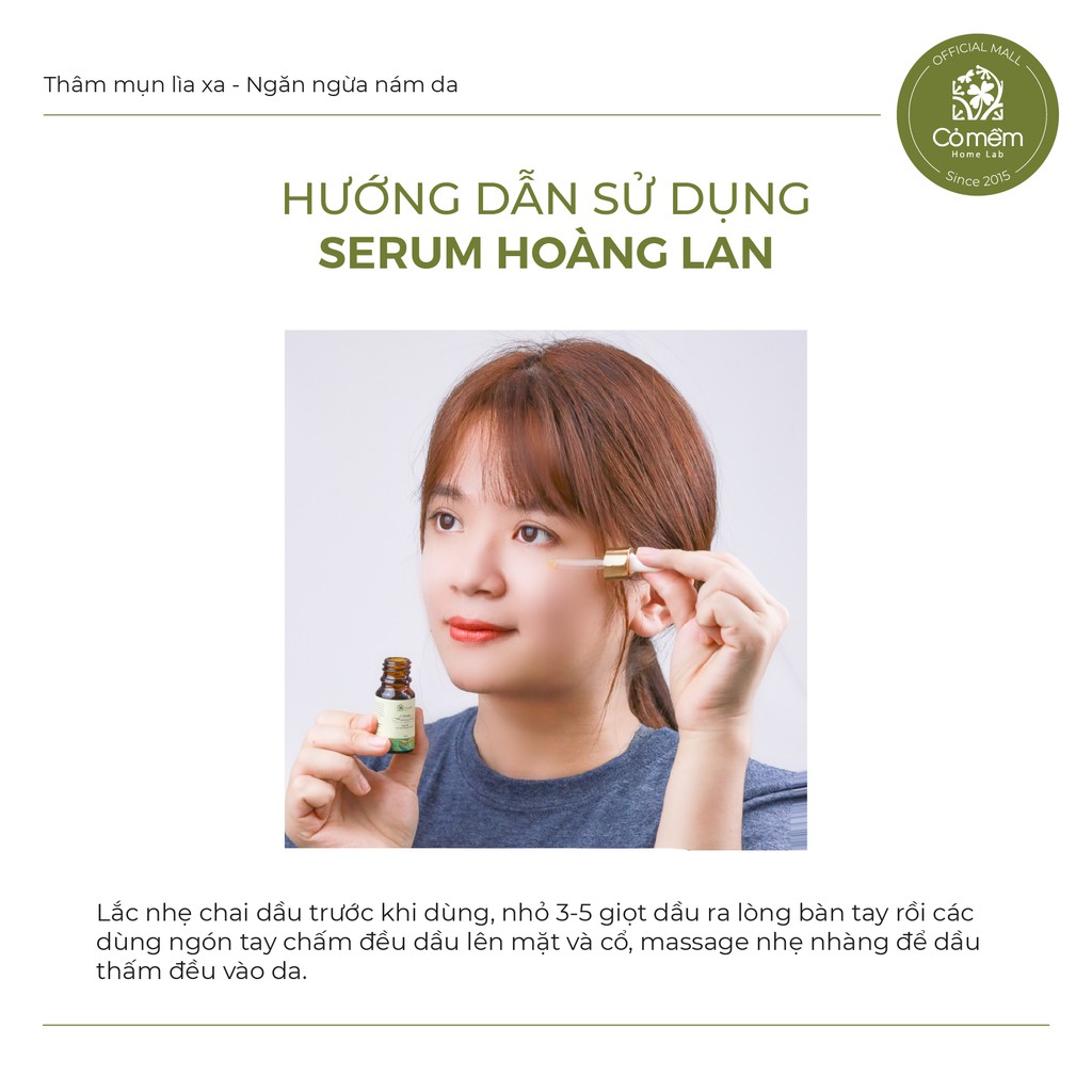 Serum Dưỡng Da Hoàng Lan Giảm Thâm Mụn Ngăn Ngừa Nám Da Cỏ Mềm 10ml