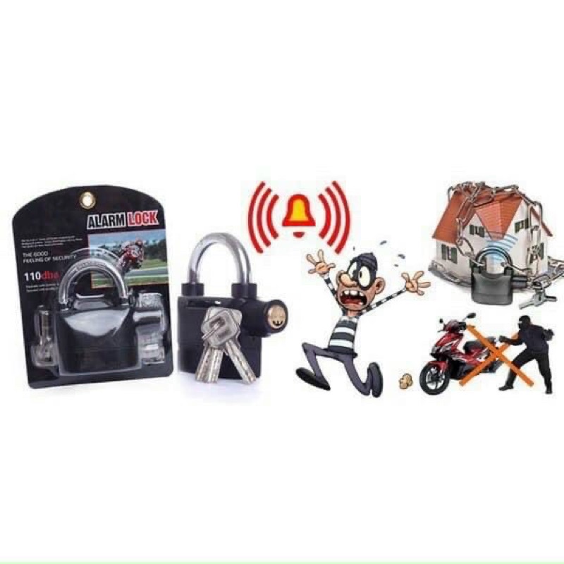 Ổ khóa báo động chống trộm Kinbar cao cấp màu đen