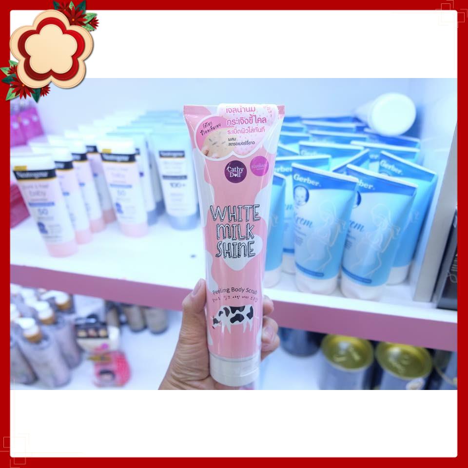 Tẩy da chết toàn thân Cathy Doll White Milk Shine Peeling Body Scrub Thái Lan_HÀNG HOT