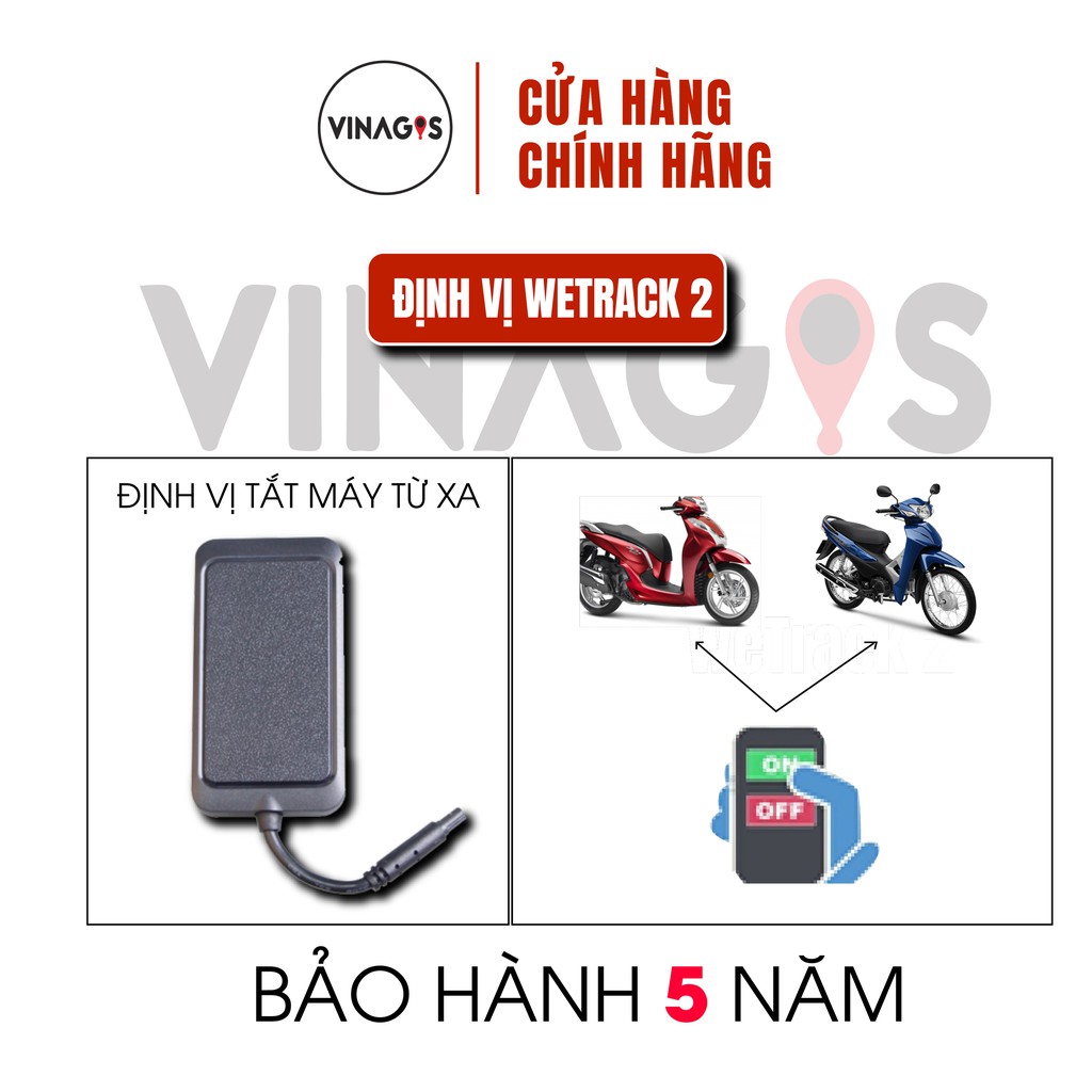 Định vị xe máy ô tô chống trộm nhỏ gọn giấu kín, tắt máy từ xa, , chính hãng freeship -WeTrack2 Wetrack 2