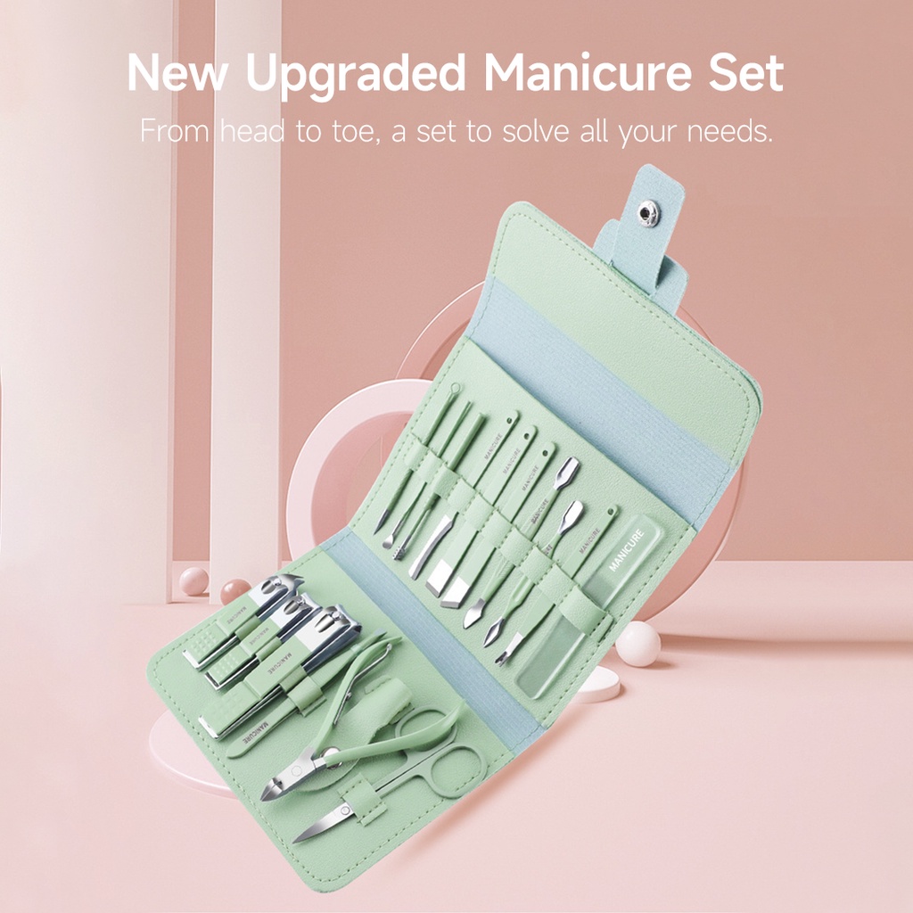 XIAOMI YOUPIN Set 12/ 16 dụng cụ làm móng tay móng chân và chăm sóc lông mày chất lượng cao tiện lợi