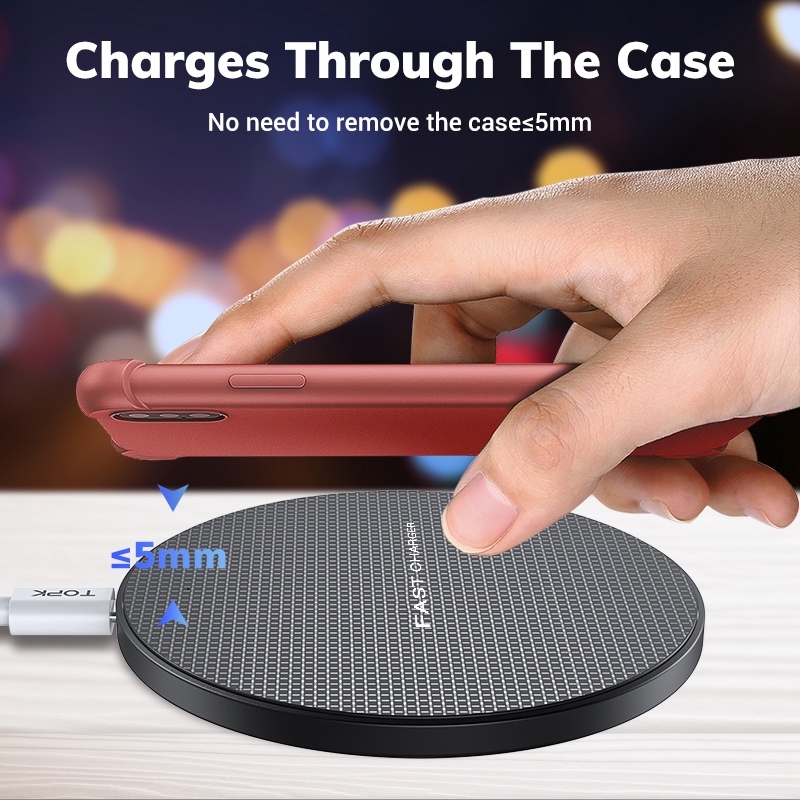 Đế sạc nhanh không dây TOPK B01W 10W cho iPhone Xs Max X 8 Plus Samsung Note 9 Note 8 S10 #6