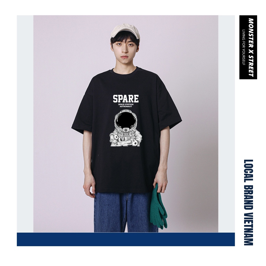 Áo thun unisex MONSTER X STREET Vũ Trụ Spare phông tay lỡ nam nữ form rộng Local Brand
