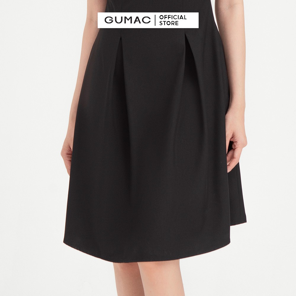 [Mã MABR07062 giảm 8% tối đa 50K đơn từ 249K] Đầm dáng ôm nữ phối 3 nút GUMAC thiết kế basic màu đen đủ size DB438 | BigBuy360 - bigbuy360.vn