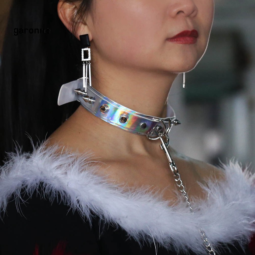 Vòng cổ choker da giả đính đinh tán cá tính cho nữ