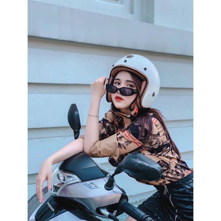 Mũ bảo hiểm 3/4 M20C cao cấp màu trắng bóng