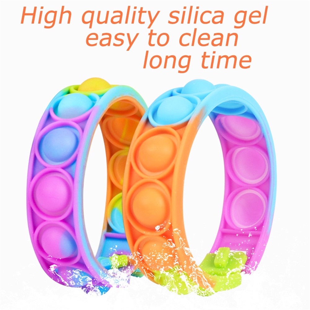 Vòng đeo tay đồ chơi nhấn bóng khí pop it silicone giải tỏa căng thẳng