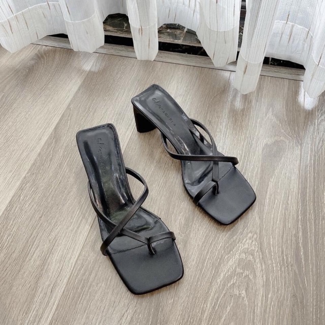 Dép Nữ Cao Gót 7p Xỏ Ngón Quai Chéo