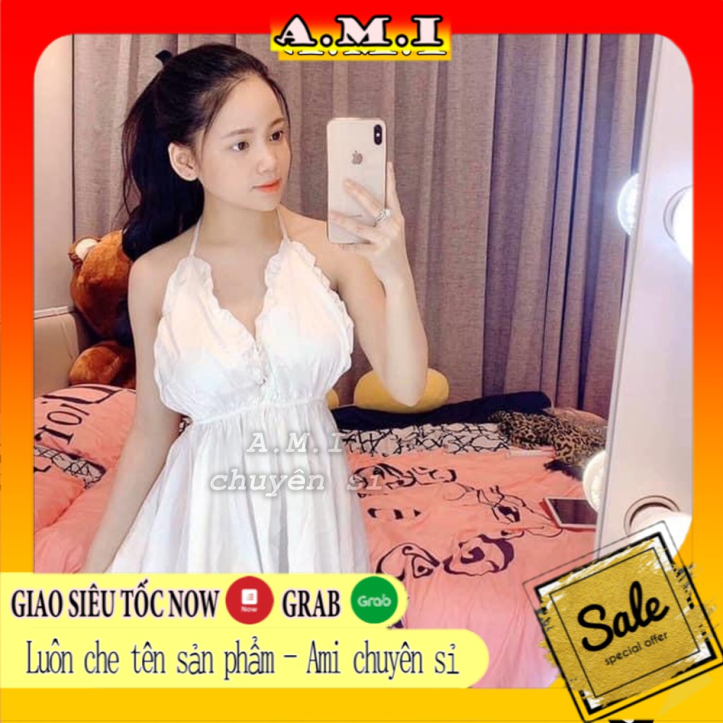 Váy ngủ lụa bèo ngực dây cột sexy [ẢNH THẬT TRẢI SÀN]