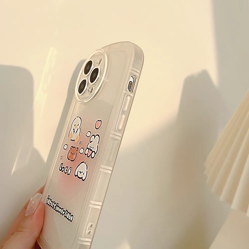 Ốp lưng iphone dẻo Vịt Và Các Bạn camera tròn 13promax/13pro/13/12promax/12pro/12/7plus/8plus/11/11promax/x/xs/xsmax/7/8