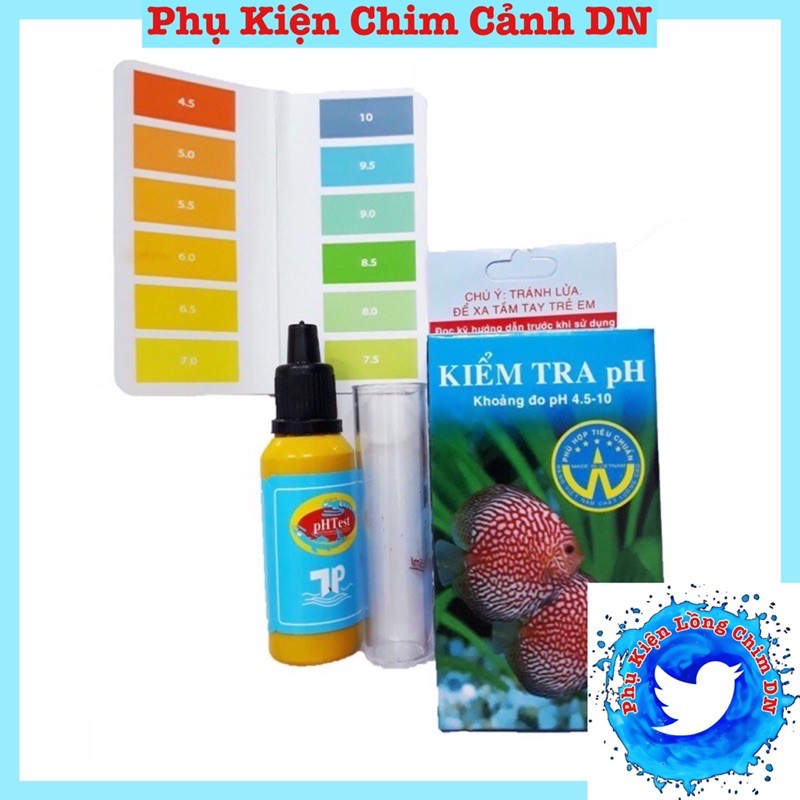 Dung dịch đo kiểm tra độ PH nước 30ml-Bộ test PH nước bể cá có ống nghiệm