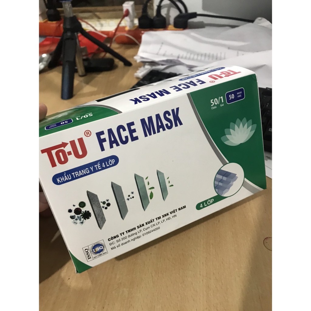 Khẩu trang y tế 4 Lớp Tou  FACE MASK(sỉ thùng 50 hôp)