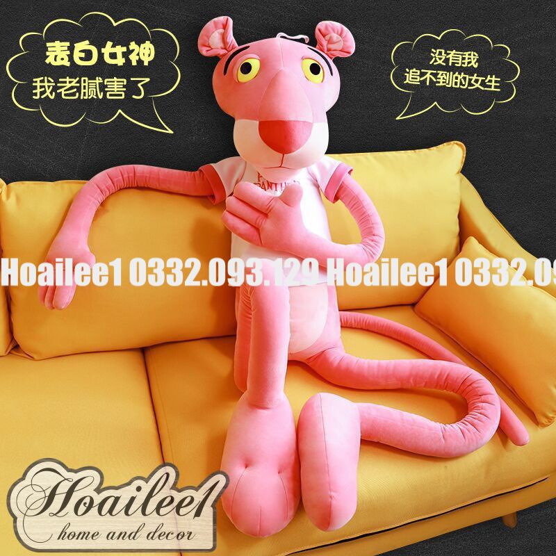 [Mã LIFEXANH03 giảm 10% đơn 500K] Gấu Bông Báo Hồng Pink Panther Ngộ Nghĩnh size 60cm 80cm 100cm 1m 1m3 1m6 1m8