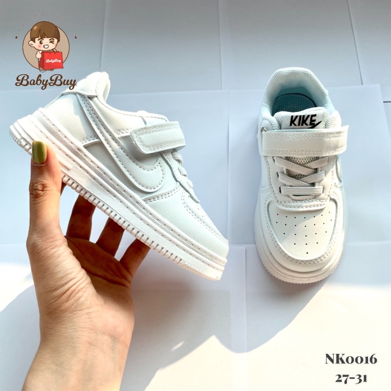 GIÀY THỂ THAO CHO BÉ , GIÀY SNEAKER BÉ TRAI BÉ GÁI MÀU TRẮNG(NK Trắng F)