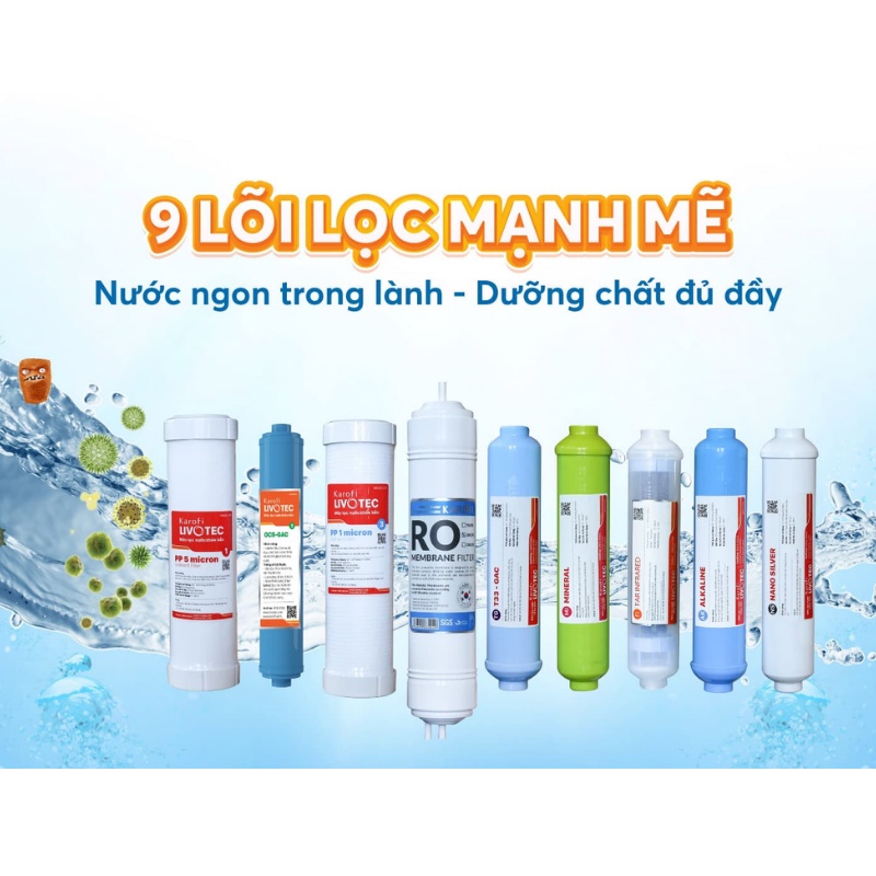 [FREESHIP HCM] Máy Lọc Nước Karofi Livotec 510 - 9 Lõi Lọc - Bảo Hành 3 Năm