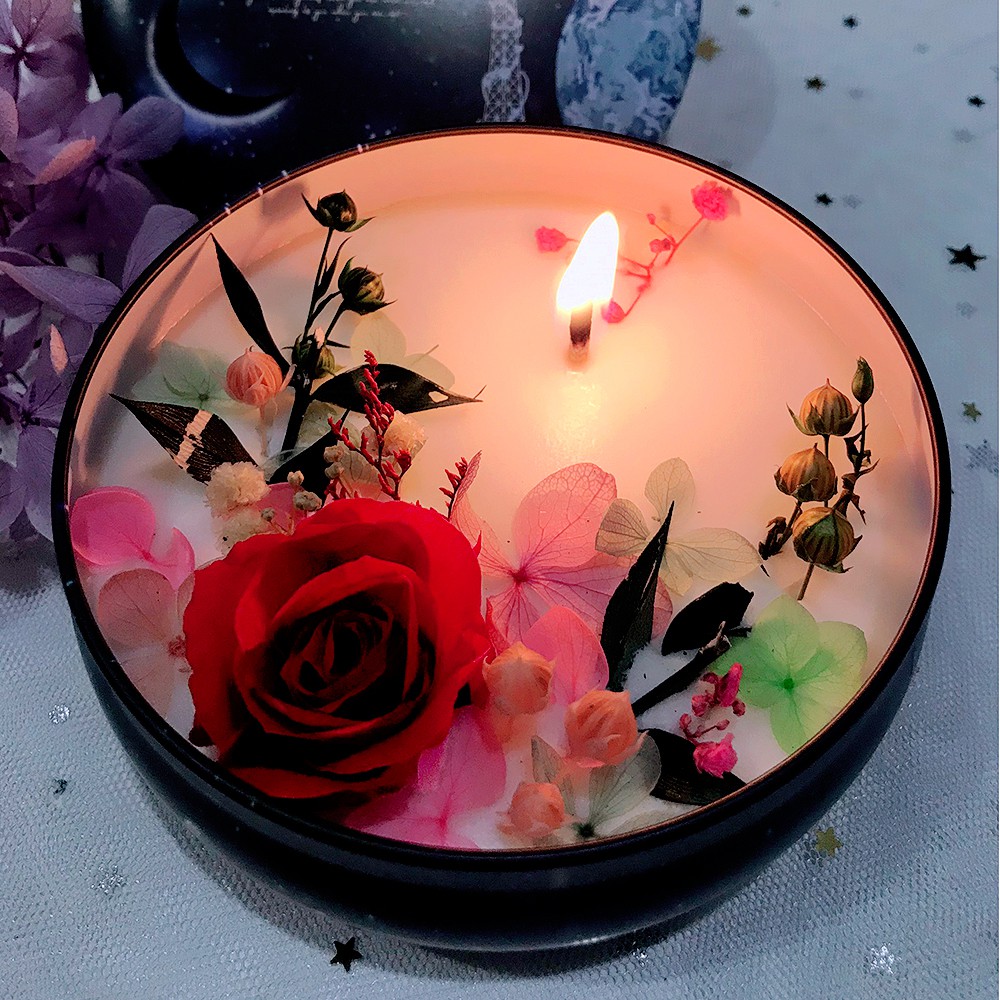 Hoa nến thơm nghệ thuật kèm hoa hồng bất tử - Quà lưu niệm, sinh nhật cho bạn gái, phái nữ