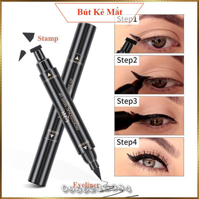 Bút kẻ mắt mèo tạo đuôi siêu hot QIC Liquid Duo Eyeliner QLE2