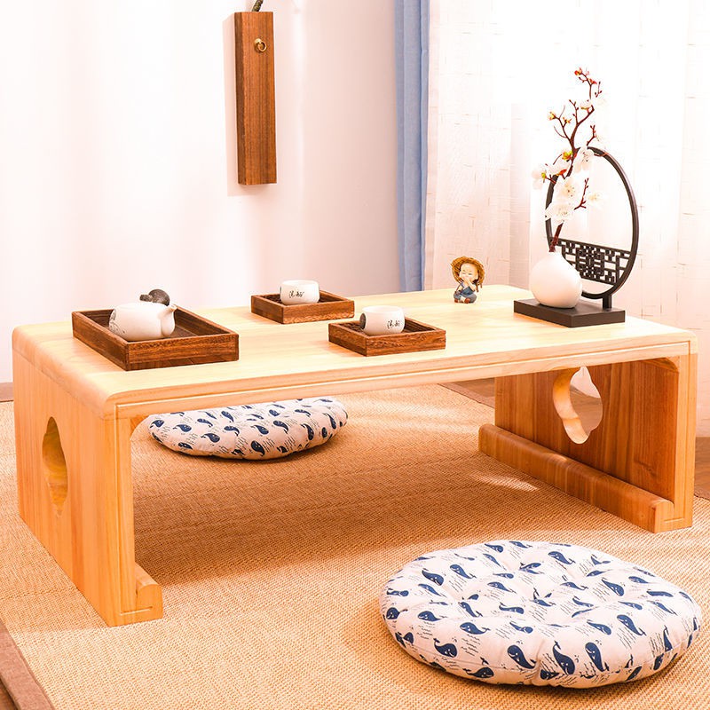 bàn gấp học sinhBàn cà phê tatami kiểu Nhật, cửa sổ lồi, nhỏ Trung Quốc, làm việc, trà, Kang, thấp bằng gỗ nguyê