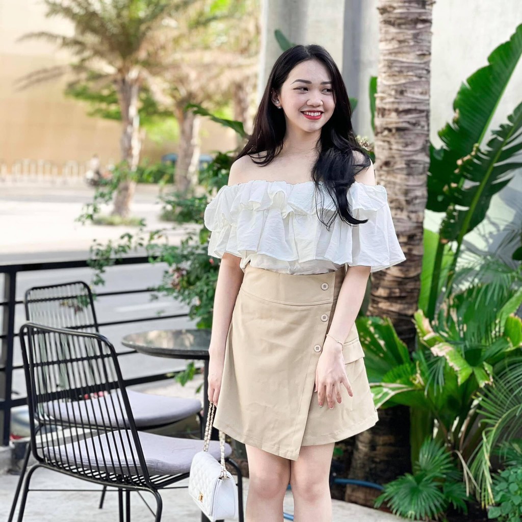 Set áo trễ vai kèm quần giả váy (S14) | BigBuy360 - bigbuy360.vn