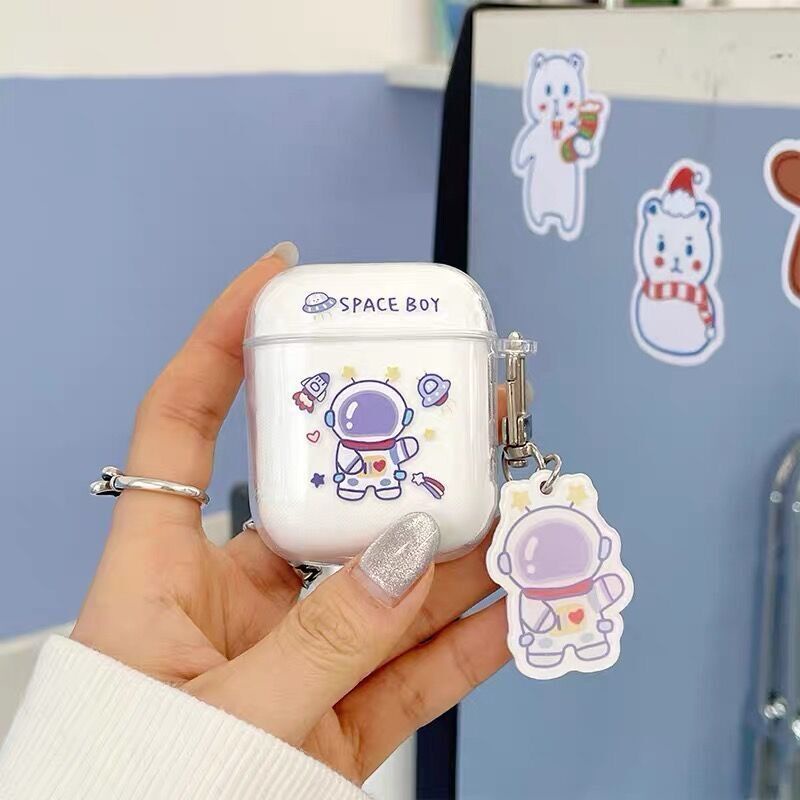 Vỏ Bảo Vệ Hộp Sạc Tai Nghe Bluetooth Airpods 1 2 I12 3 pro Trong Suốt Họa Tiết Hoạt Hình Dễ Thương