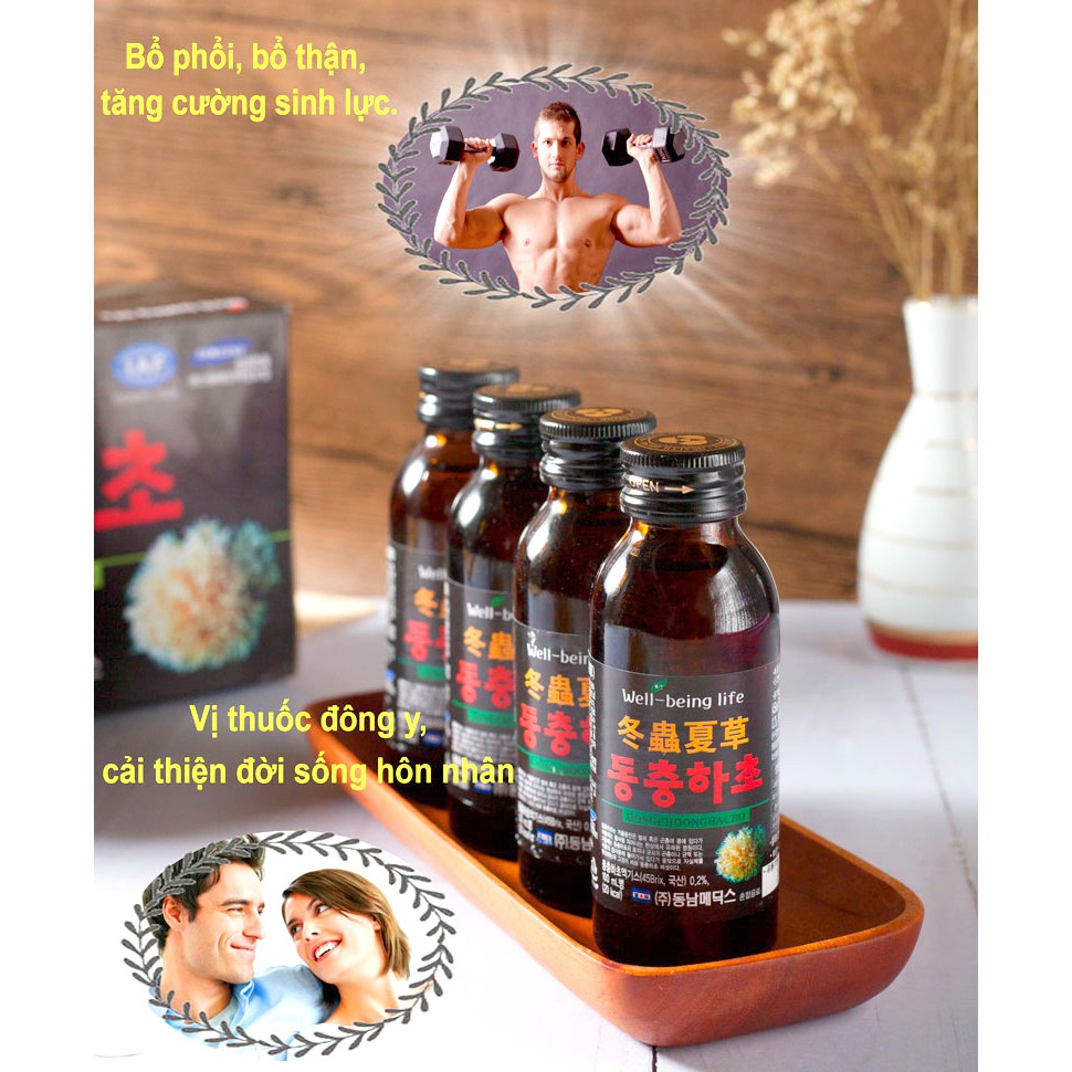 COMBO 20 CHAI Nước Đông Trùng Hạ Thảo Hàn Quốc 100ml Hộp 10 Chai Thích Hợp Làm Quà Biếu