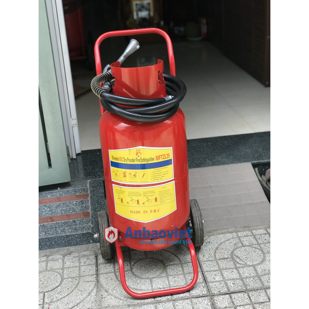Bình chữa cháy xe đẩy bột ABC 35kg – MFTZL35, bình cứu hỏa có xe đẩy